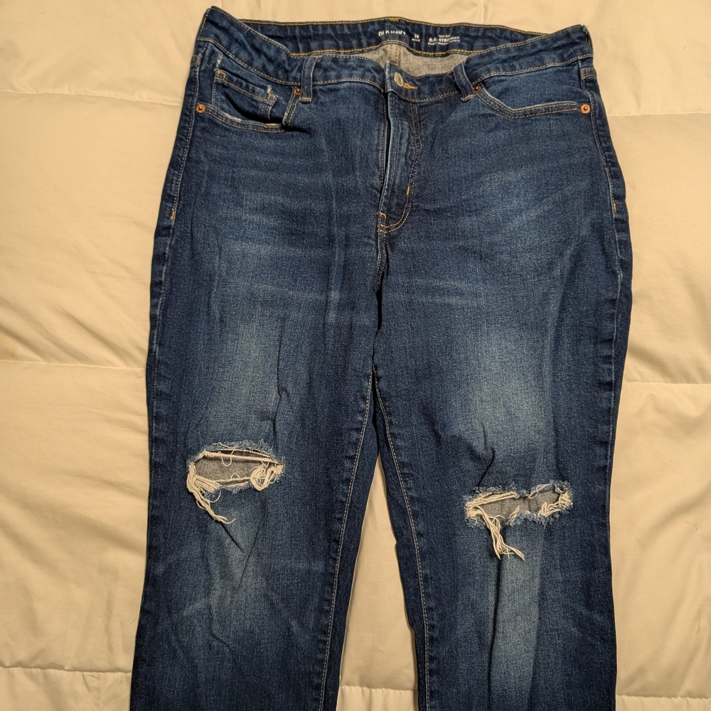 Old Navy Distressed Blue Skinny Jeans